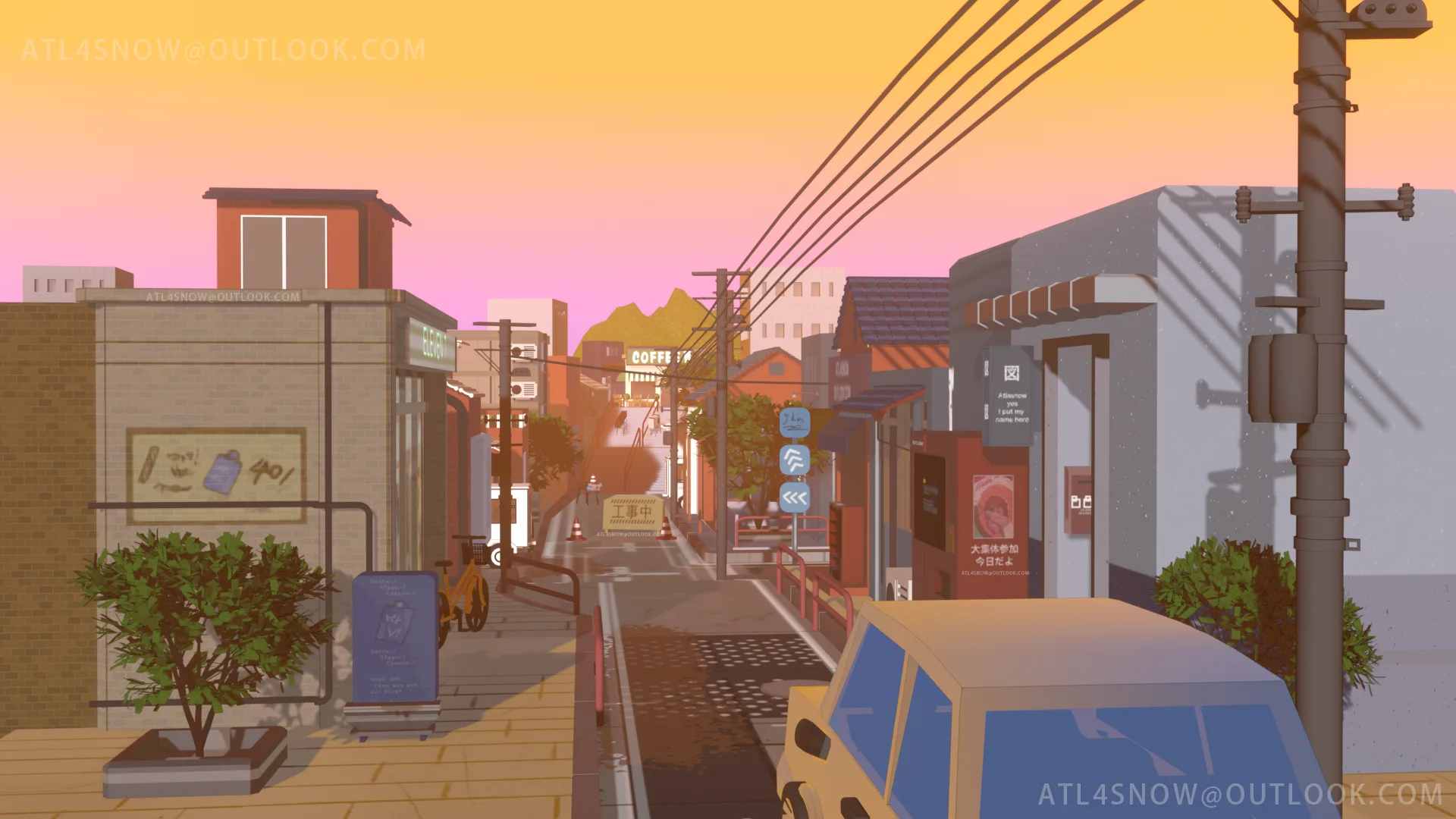 黄昏街道场景图